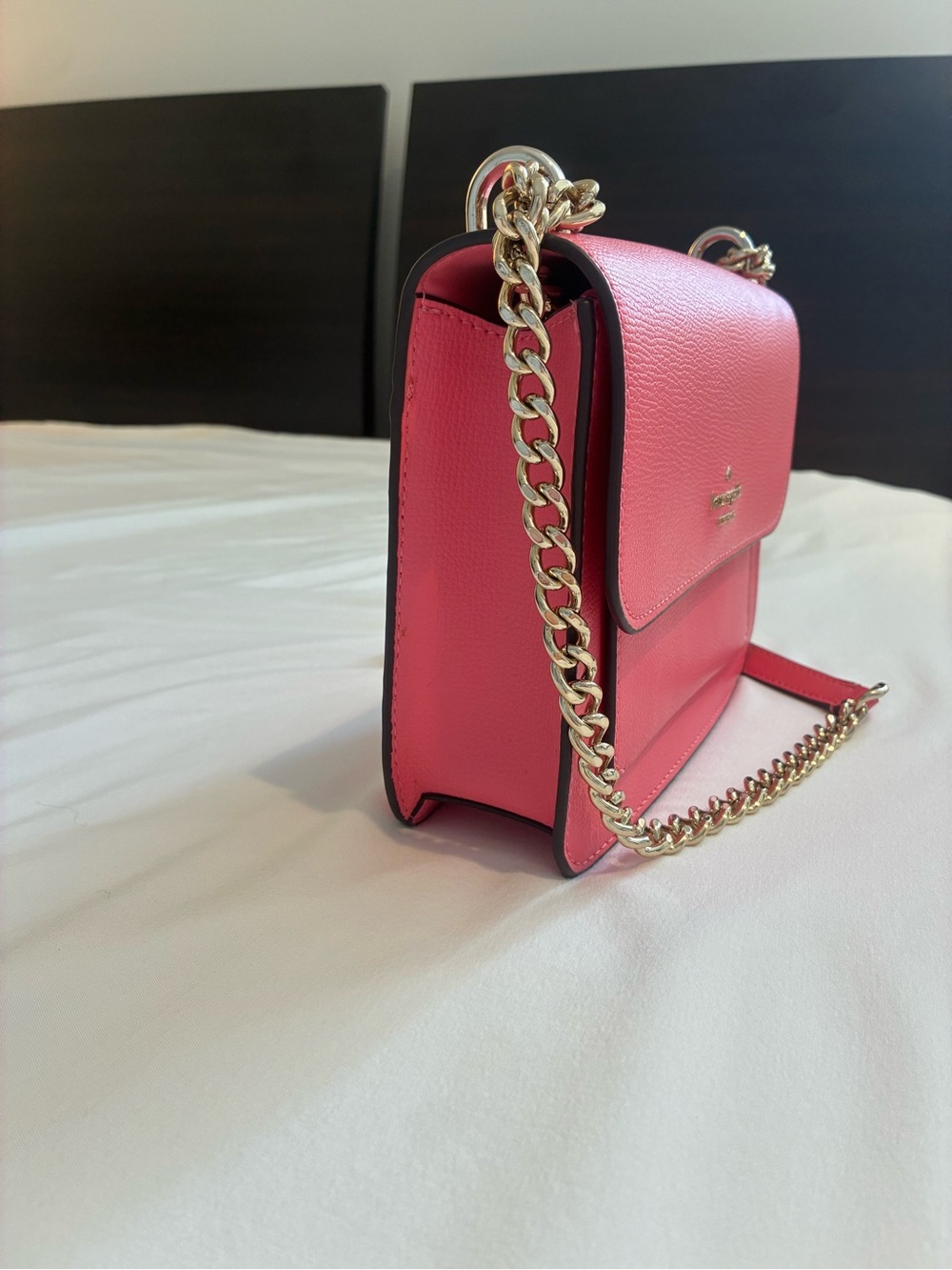 kate spade Coral Pink Leather Chain Crossbody Bag - Picture 5 of 7